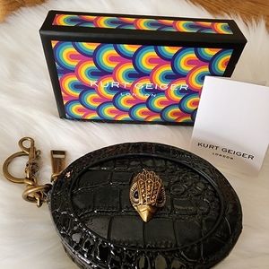 Kurt Geiger London Croco Signature Eagle Crest Leather Coin Purse NWT